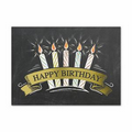 Striped Candles Birthday Card - Gold Lined White Envelope